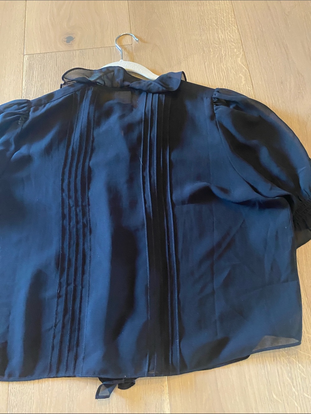 CAbi Black Ruffle-Front Blouse NWOT - Picture 5 of 5